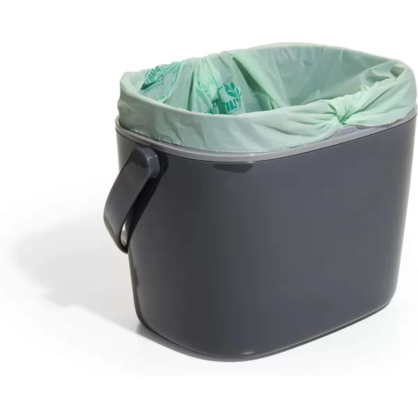 OXO Good Grips EASY-CLEAN COMPOST BIN - CHARCOAL - 1.75 GAL/6.62 L, Plastic, 8.3"L x 10.15"W x 12"H