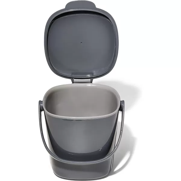OXO Good Grips EASY-CLEAN COMPOST BIN - CHARCOAL - 1.75 GAL/6.62 L, Plastic, 8.3"L x 10.15"W x 12"H