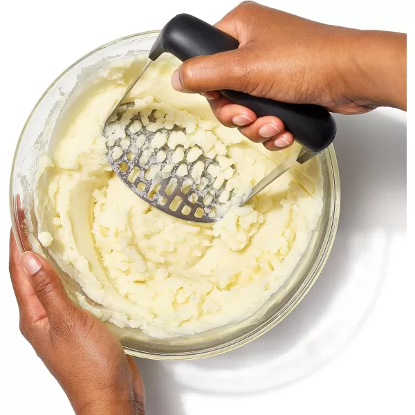 OXO Good Grips Stainless Steel Smooth Potato Masher, Black/Silver