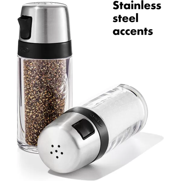 OXO Salt and Pepper Shaker Set, Clear, Stainless Steel