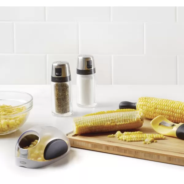 OXO Salt and Pepper Shaker Set, Clear, Stainless Steel