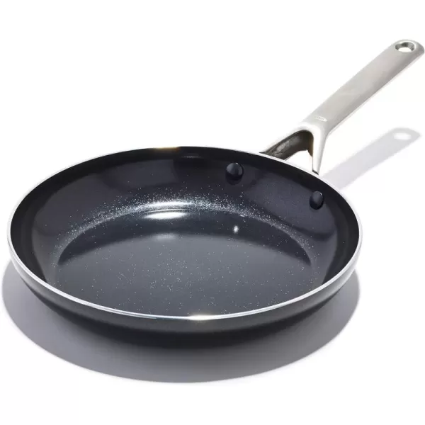 OXO Agility Series 8" Frying Pan Skillet, Ceramic Nonstick Cookware PFAS-Free, Induction Suitable, Quick Even Heating, Stainless Steel Handle, Chip-Free Rims, Dishwasher and Oven Safe, Black