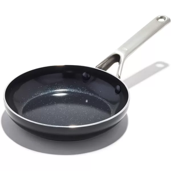 OXO Agility Series 8" Frying Pan Skillet, Ceramic Nonstick Cookware PFAS-Free, Induction Suitable, Quick Even Heating, Stainless Steel Handle, Chip-Free Rims, Dishwasher and Oven Safe, Black