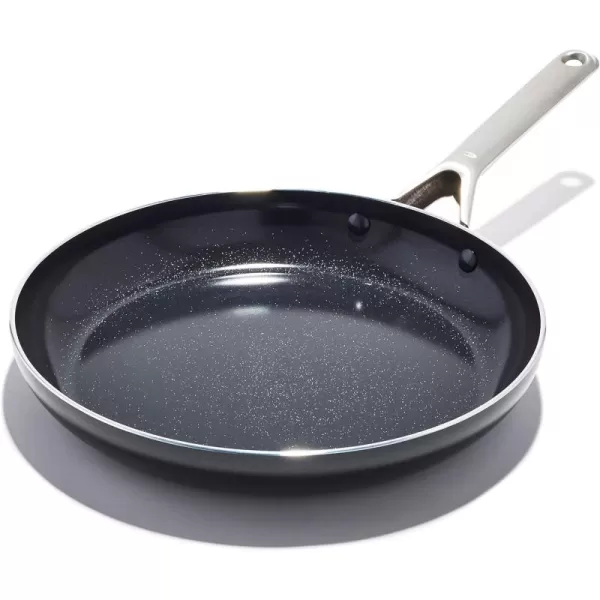 OXO Agility Series 8" Frying Pan Skillet, Ceramic Nonstick Cookware PFAS-Free, Induction Suitable, Quick Even Heating, Stainless Steel Handle, Chip-Free Rims, Dishwasher and Oven Safe, Black