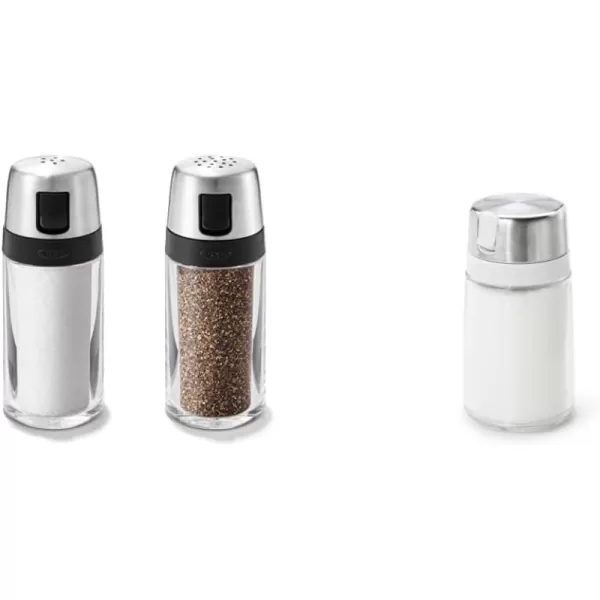 OXO Salt and Pepper Shaker Set, Clear, Stainless Steel