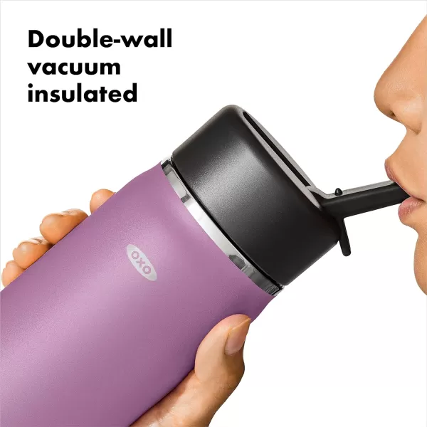 OXO Strive 24oz Wide Mouth Water Bottle with Straw Lid - Rose Quartz