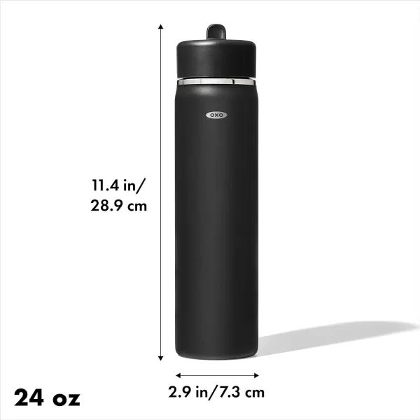 OXO Strive 24oz Wide Mouth Water Bottle with Straw Lid - Rose Quartz