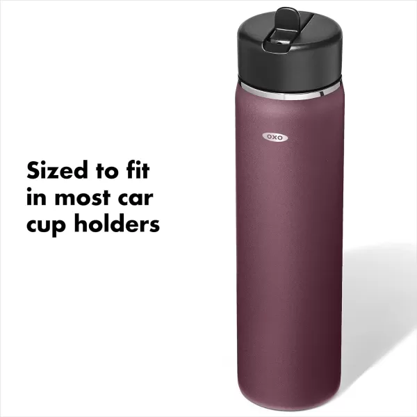 OXO Strive 24oz Wide Mouth Water Bottle with Straw Lid - Rose Quartz