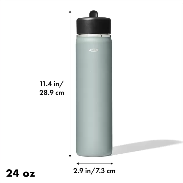 OXO Strive 24oz Wide Mouth Water Bottle with Straw Lid - Rose Quartz