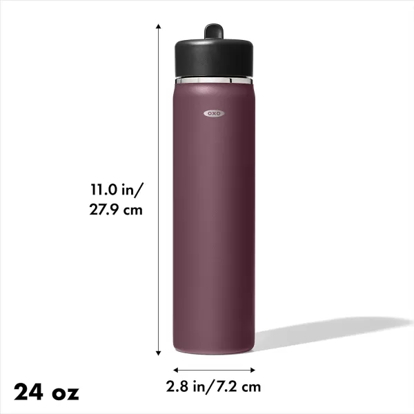 OXO Strive 24oz Wide Mouth Water Bottle with Straw Lid - Rose Quartz