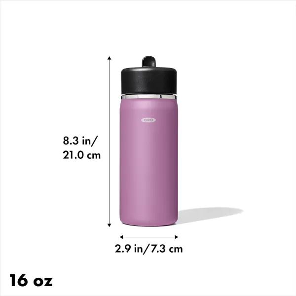 OXO Strive 24oz Wide Mouth Water Bottle with Straw Lid - Rose Quartz