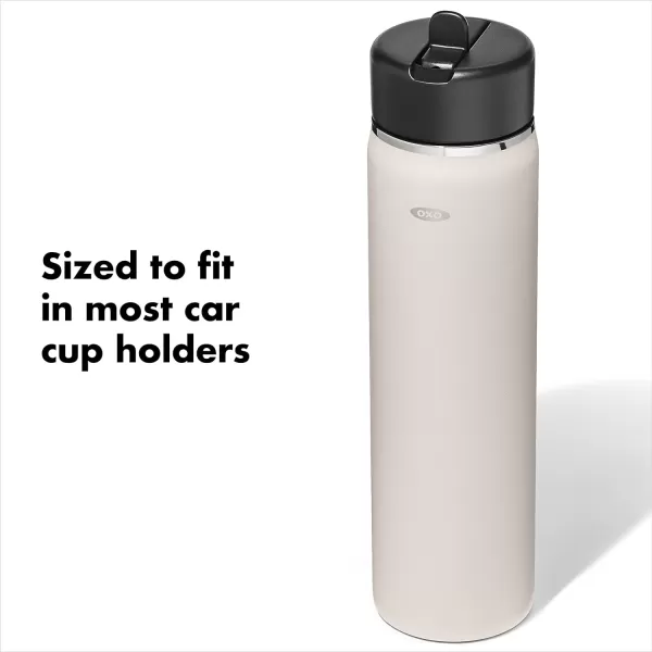 OXO Strive 24oz Wide Mouth Water Bottle with Straw Lid - Rose Quartz
