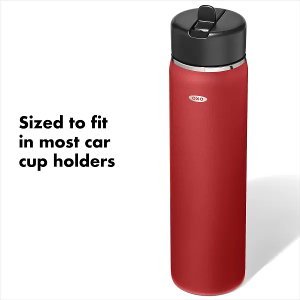 OXO Strive 24oz Wide Mouth Water Bottle with Straw Lid - Rose Quartz