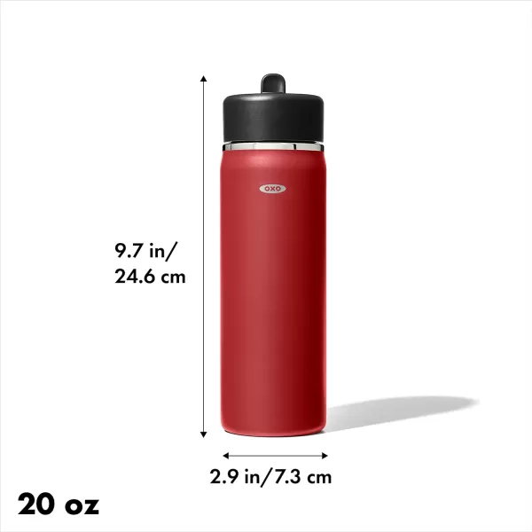 OXO Strive 24oz Wide Mouth Water Bottle with Straw Lid - Rose Quartz