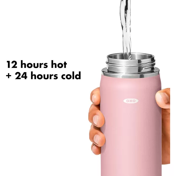 OXO Strive 24oz Wide Mouth Water Bottle with Straw Lid - Rose Quartz