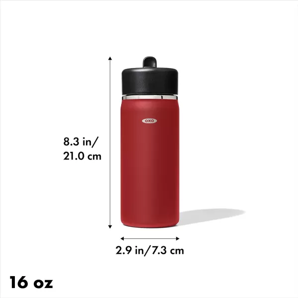 OXO Strive 24oz Wide Mouth Water Bottle with Straw Lid - Rose Quartz