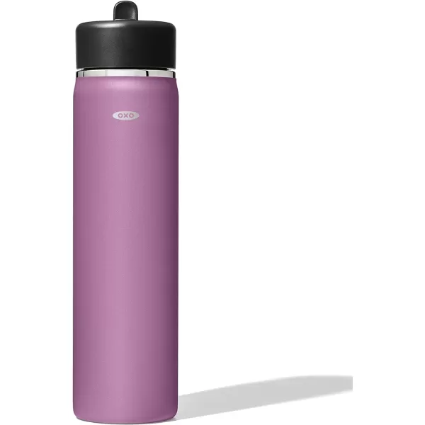OXO Strive 24oz Wide Mouth Water Bottle with Straw Lid - Rose Quartz