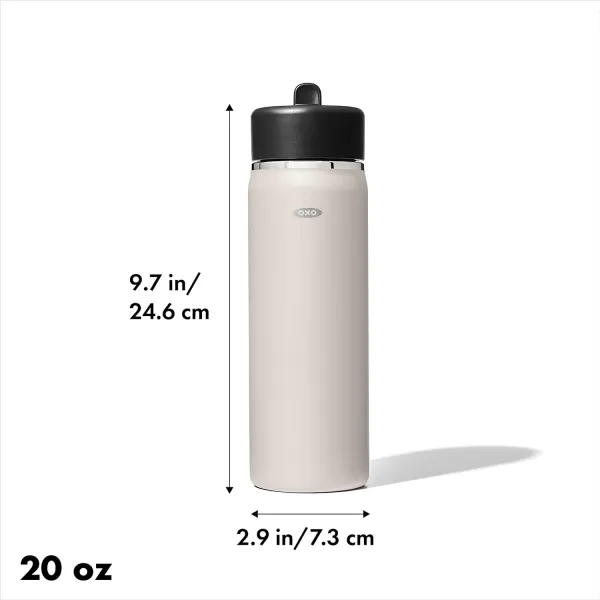 OXO Strive 24oz Wide Mouth Water Bottle with Straw Lid - Rose Quartz