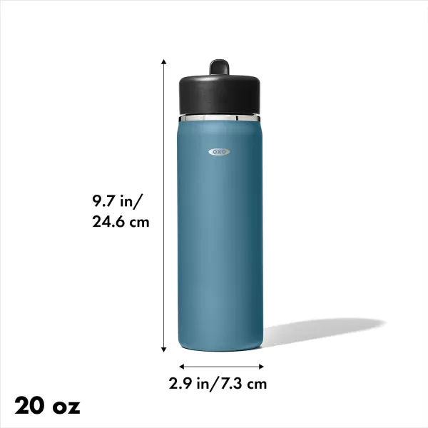 OXO Strive 24oz Wide Mouth Water Bottle with Straw Lid - Rose Quartz