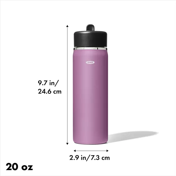 OXO Strive 24oz Wide Mouth Water Bottle with Straw Lid - Rose Quartz