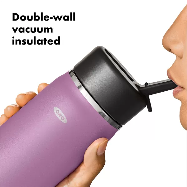 OXO Strive 24oz Wide Mouth Water Bottle with Straw Lid - Rose Quartz