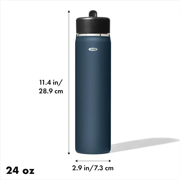 OXO Strive 24oz Wide Mouth Water Bottle with Straw Lid - Rose Quartz