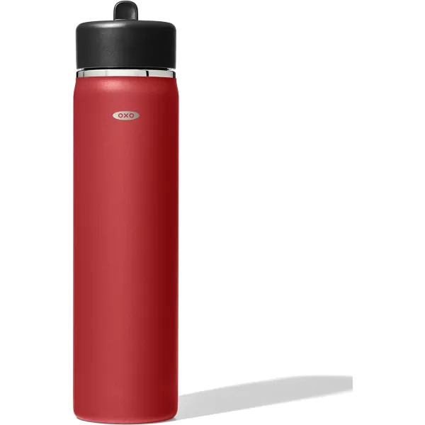 OXO Strive 24oz Wide Mouth Water Bottle with Straw Lid - Rose Quartz