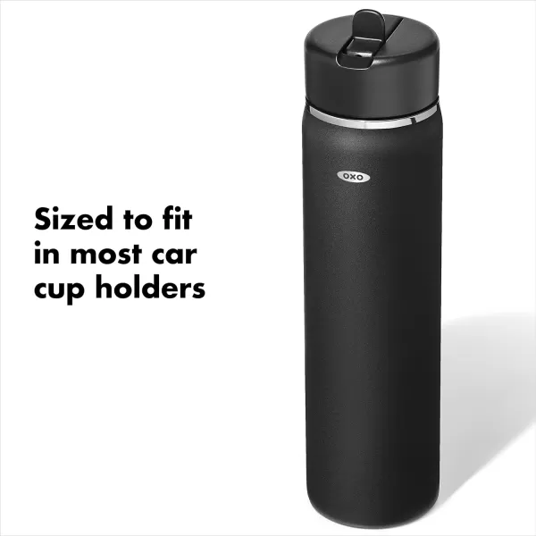 OXO Strive 24oz Wide Mouth Water Bottle with Straw Lid - Rose Quartz