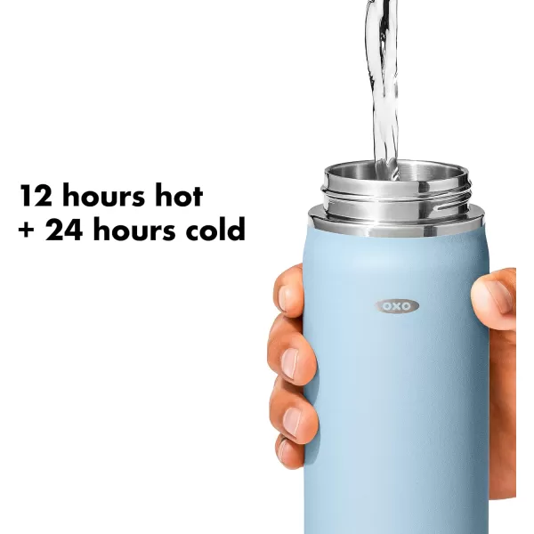 OXO Strive 24oz Wide Mouth Water Bottle with Straw Lid - Rose Quartz