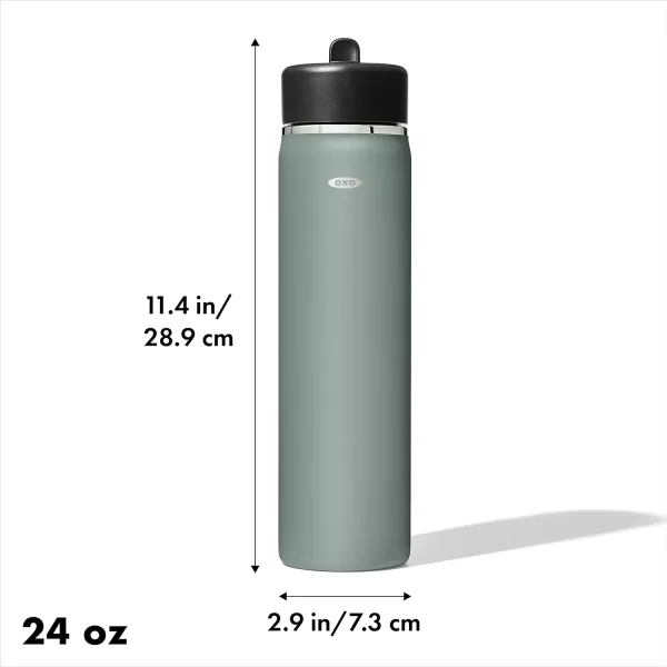 OXO Strive 24oz Wide Mouth Water Bottle with Straw Lid - Rose Quartz