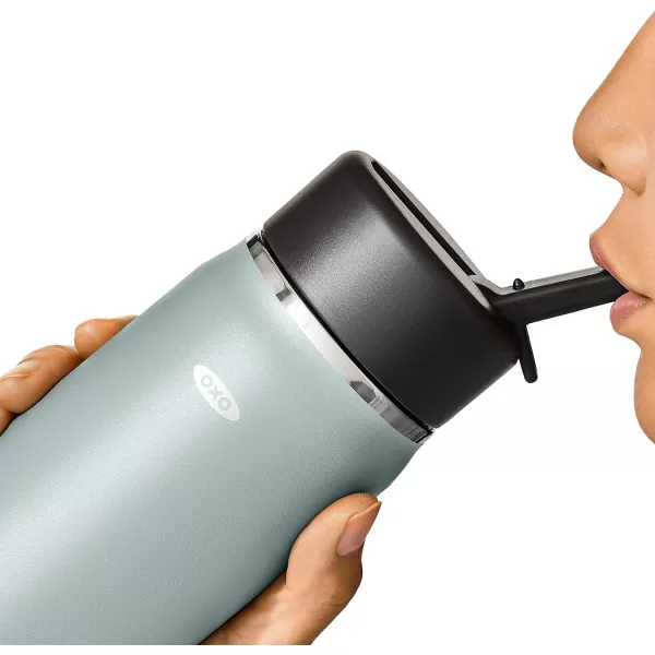 OXO Strive 24oz Wide Mouth Water Bottle with Straw Lid - Rose Quartz