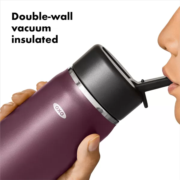 OXO Strive 24oz Wide Mouth Water Bottle with Straw Lid - Rose Quartz