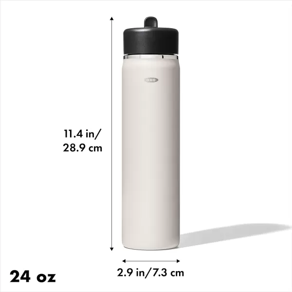 OXO Strive 24oz Wide Mouth Water Bottle with Straw Lid - Rose Quartz