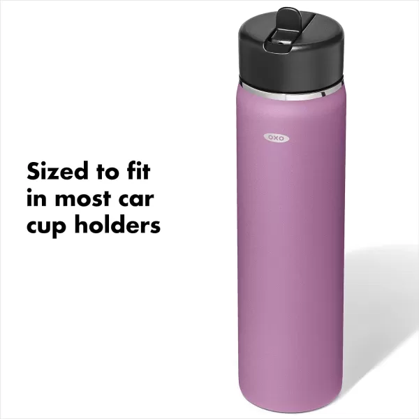 OXO Strive 24oz Wide Mouth Water Bottle with Straw Lid - Rose Quartz