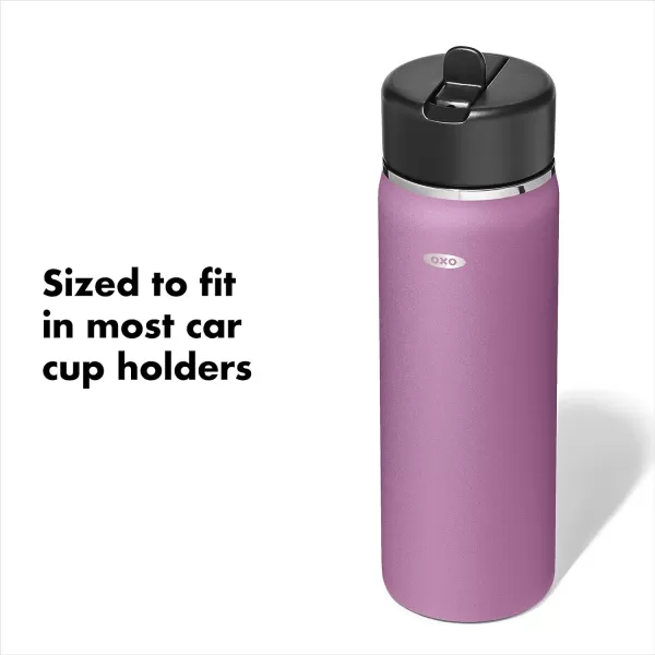 OXO Strive 24oz Wide Mouth Water Bottle with Straw Lid - Rose Quartz