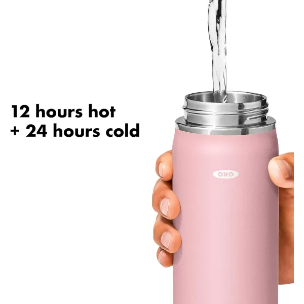 OXO Strive 24oz Wide Mouth Water Bottle with Straw Lid - Rose Quartz