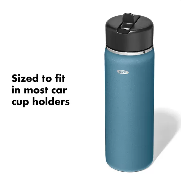 OXO Strive 24oz Wide Mouth Water Bottle with Straw Lid - Rose Quartz
