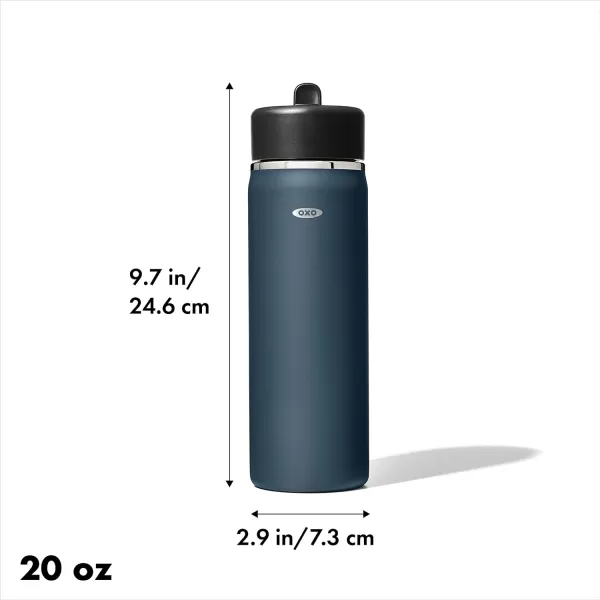 OXO Strive 24oz Wide Mouth Water Bottle with Straw Lid - Rose Quartz