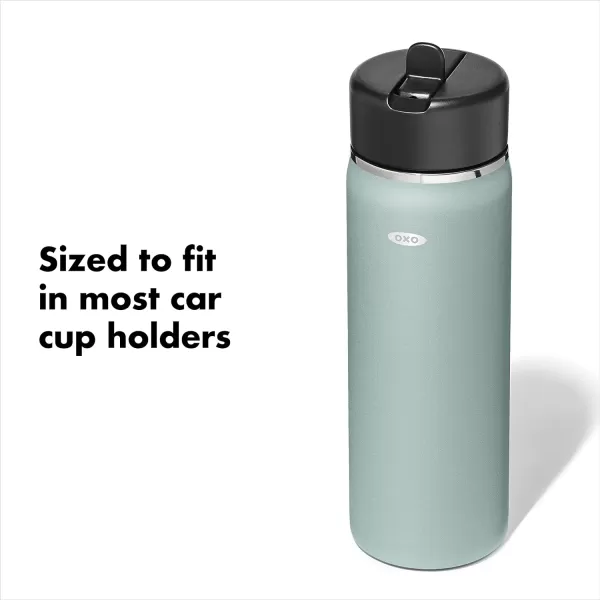 OXO Strive 24oz Wide Mouth Water Bottle with Straw Lid - Rose Quartz