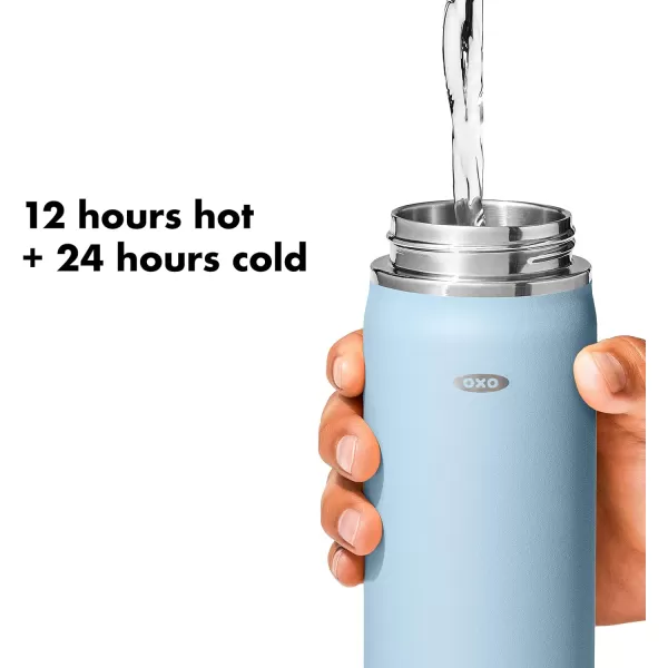 OXO Strive 24oz Wide Mouth Water Bottle with Straw Lid - Rose Quartz