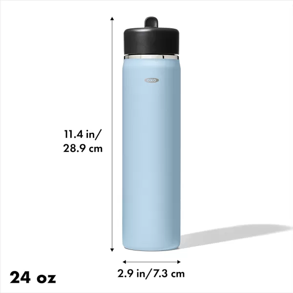 OXO Strive 24oz Wide Mouth Water Bottle with Straw Lid - Rose Quartz