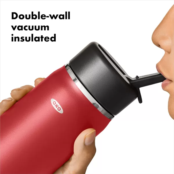 OXO Strive 24oz Wide Mouth Water Bottle with Straw Lid - Rose Quartz