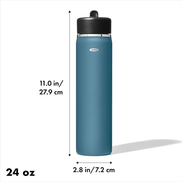 OXO Strive 24oz Wide Mouth Water Bottle with Straw Lid - Rose Quartz