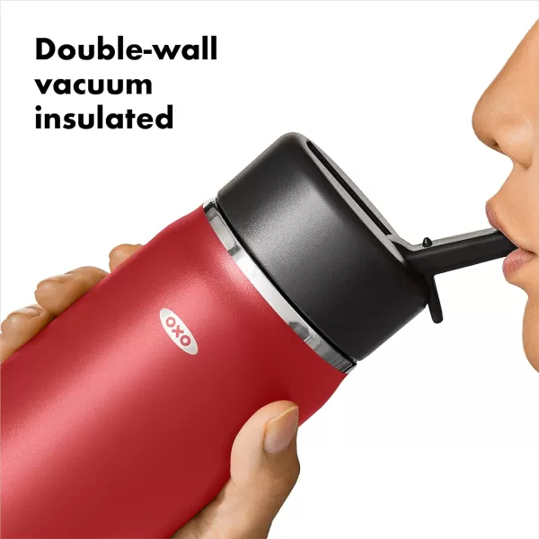 OXO Strive 24oz Wide Mouth Water Bottle with Straw Lid - Rose Quartz