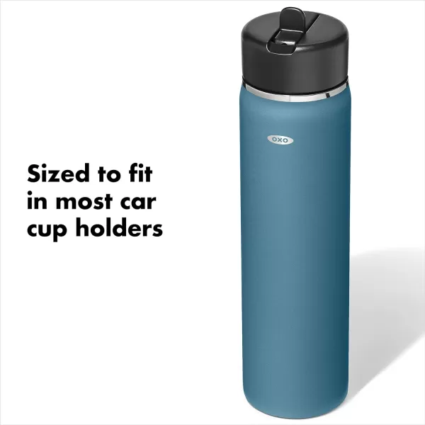 OXO Strive 24oz Wide Mouth Water Bottle with Straw Lid - Rose Quartz