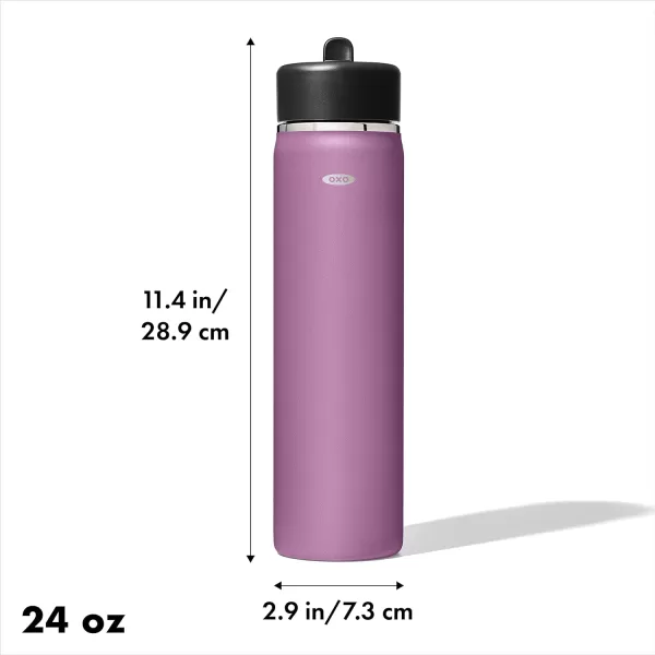 OXO Strive 24oz Wide Mouth Water Bottle with Straw Lid - Rose Quartz