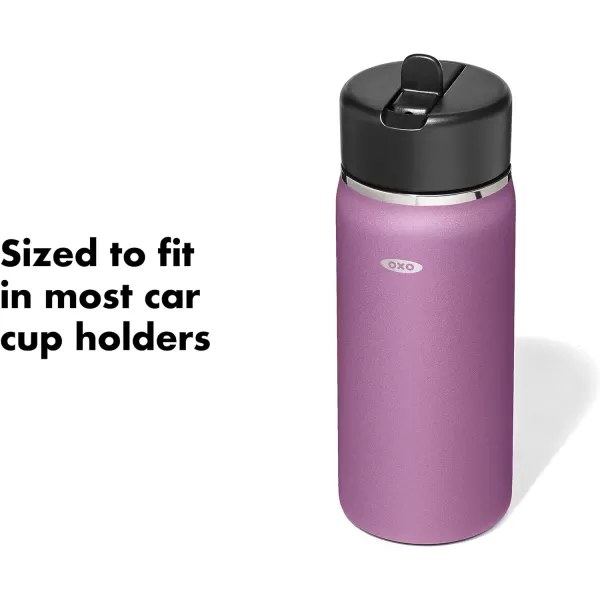 OXO Strive 24oz Wide Mouth Water Bottle with Straw Lid - Rose Quartz