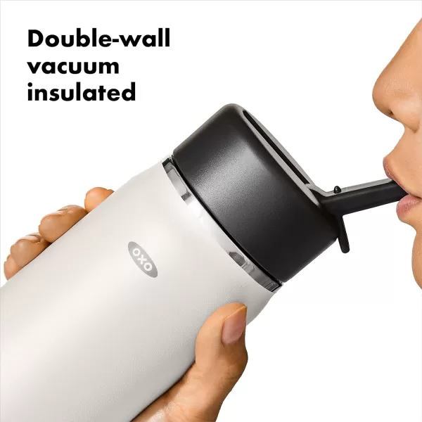 OXO Strive 24oz Wide Mouth Water Bottle with Straw Lid - Rose Quartz