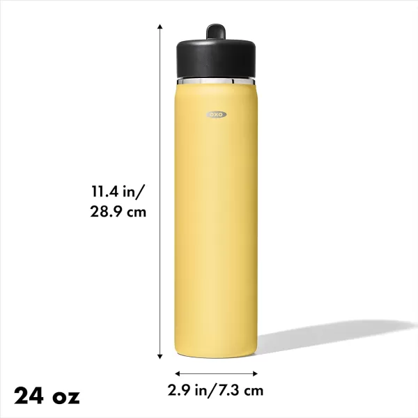 OXO Strive 24oz Wide Mouth Water Bottle with Straw Lid - Rose Quartz