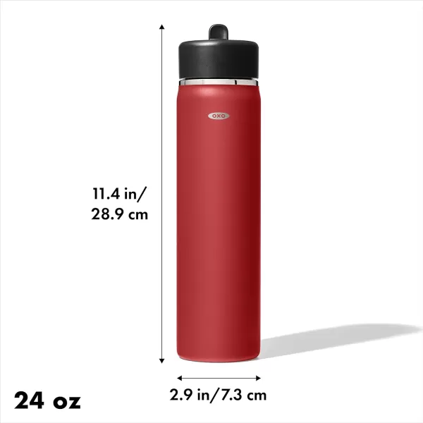 OXO Strive 24oz Wide Mouth Water Bottle with Straw Lid - Rose Quartz